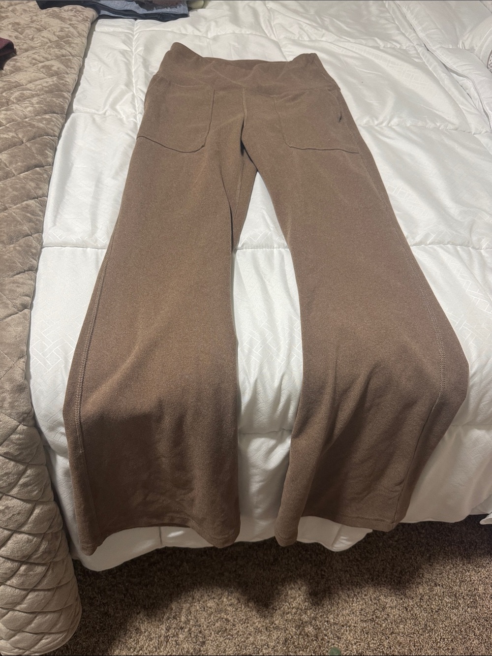 Rae Mode Brown Wide-Leg Knit Pants